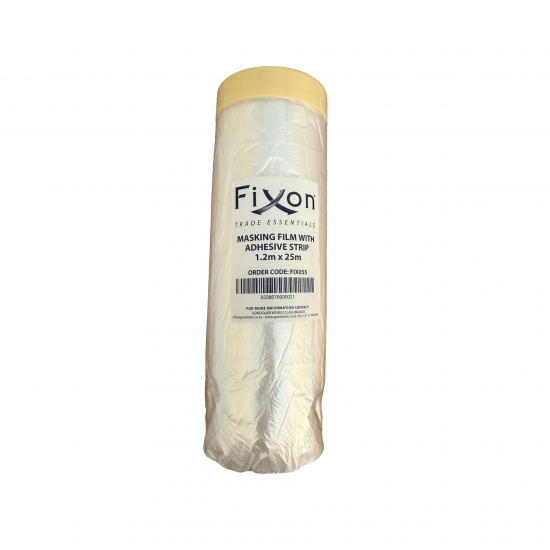 FIXON MASKING FILM WITH ADHESIVE STRIP 120CM X 25M