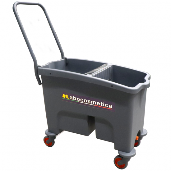 A0268 LABOCOSMETICA 2 COMPARTMENT + GRILL WASH BUCKET WITH WHEELS