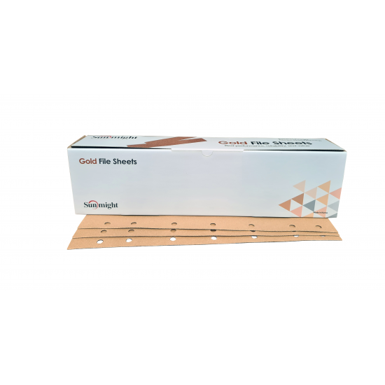 17608 SUNMIGHT 14 HOLE VELCRO FILE GOLD SHEET 70MM X 420MM (120) - 100P/P